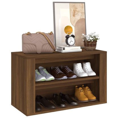 Shoe Rack Brown Oak 75x35x45 cm Engineered Wood