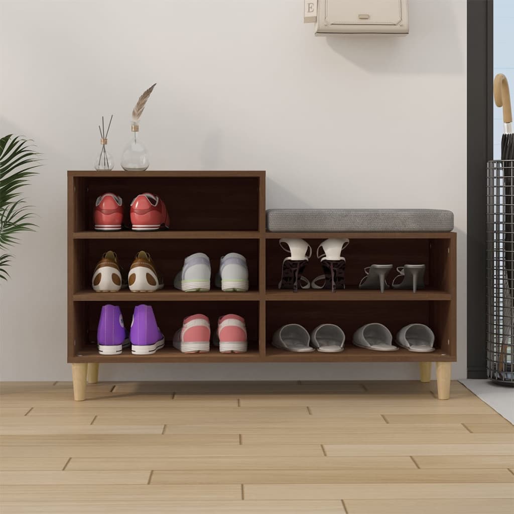 Shoe Cabinet Brown Oak 102x36x60 cm Engineered Wood