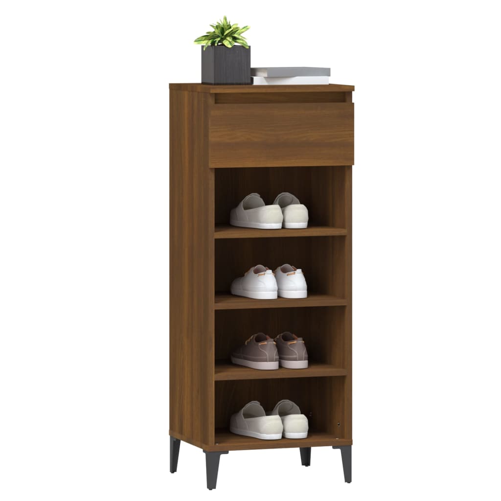 Shoe Rack Brown Oak 40x36x105 cm Engineered Wood