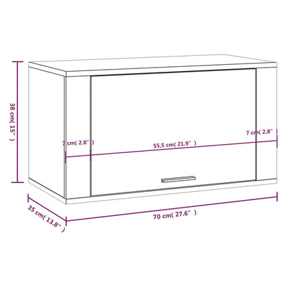 Wall-mounted Shoe Cabinet Concrete Grey 70x35x38 cm Engineered Wood