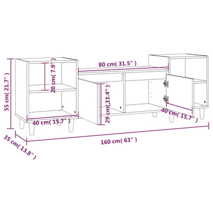 TV Cabinet Black 160x35x55 cm Engineered Wood