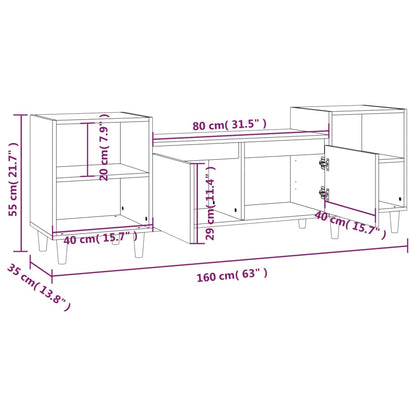 TV Cabinet Concrete Grey 160x35x55 cm Engineered Wood