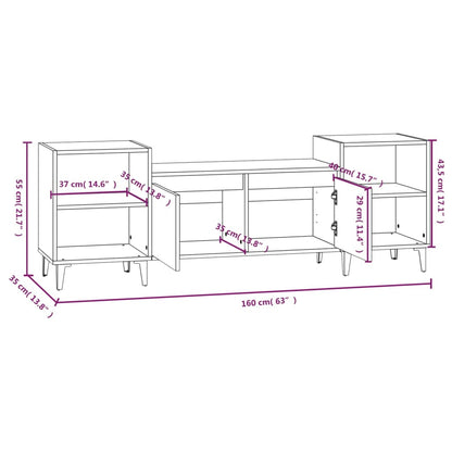 TV Cabinet Concrete Grey 160x35x55 cm Engineered Wood