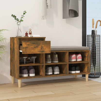 Shoe Cabinet Smoked Oak 102x36x60 cm Engineered Wood