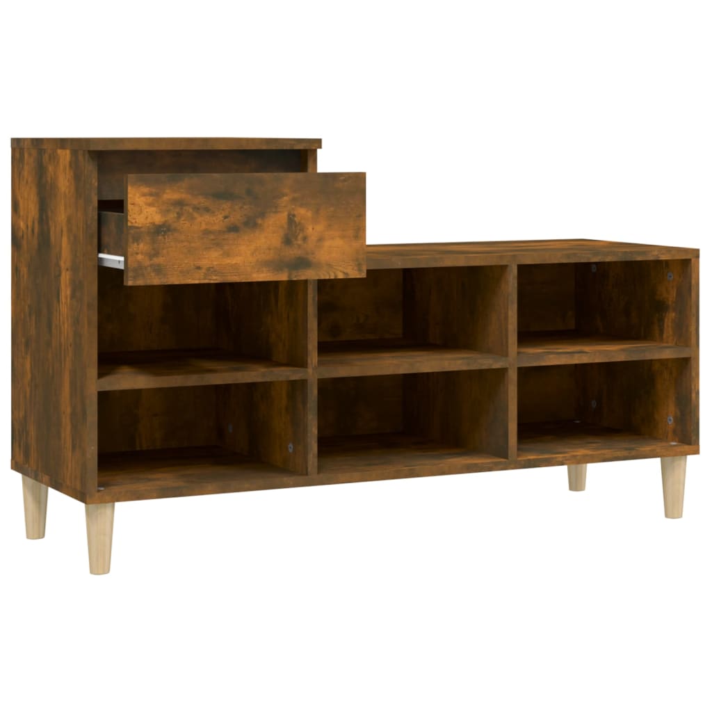 Shoe Cabinet Smoked Oak 102x36x60 cm Engineered Wood