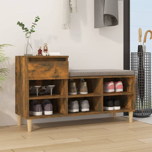 Shoe Cabinet Smoked Oak 102x36x60 cm Engineered Wood