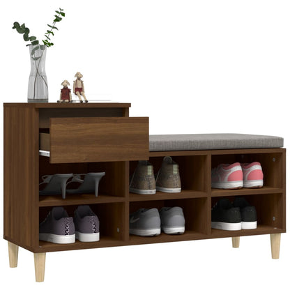 Shoe Cabinet Brown Oak 102x36x60 cm Engineered Wood