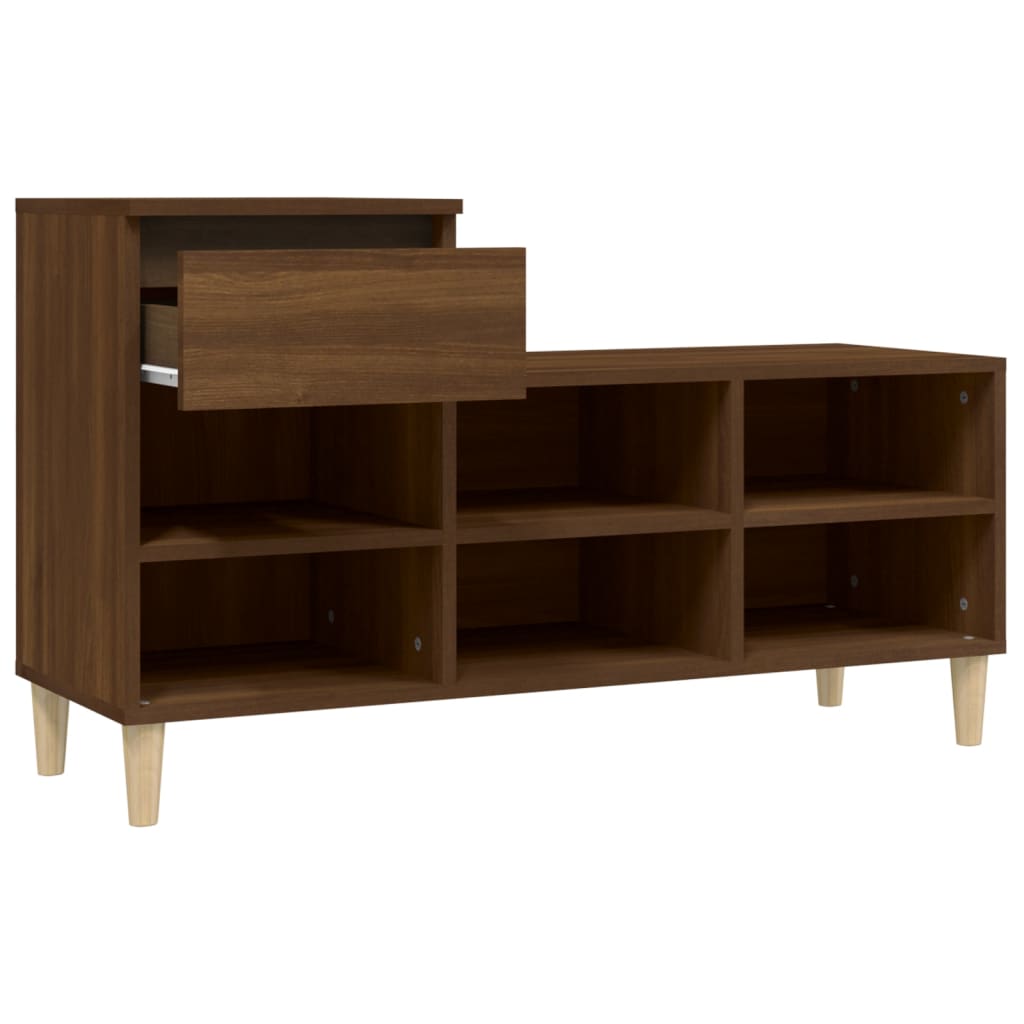 Shoe Cabinet Brown Oak 102x36x60 cm Engineered Wood