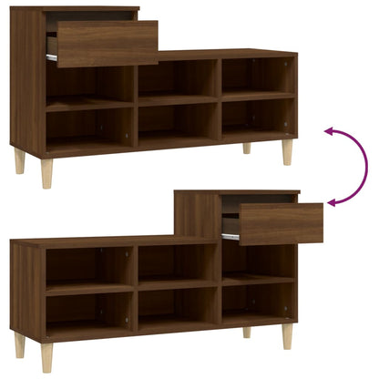 Shoe Cabinet Brown Oak 102x36x60 cm Engineered Wood