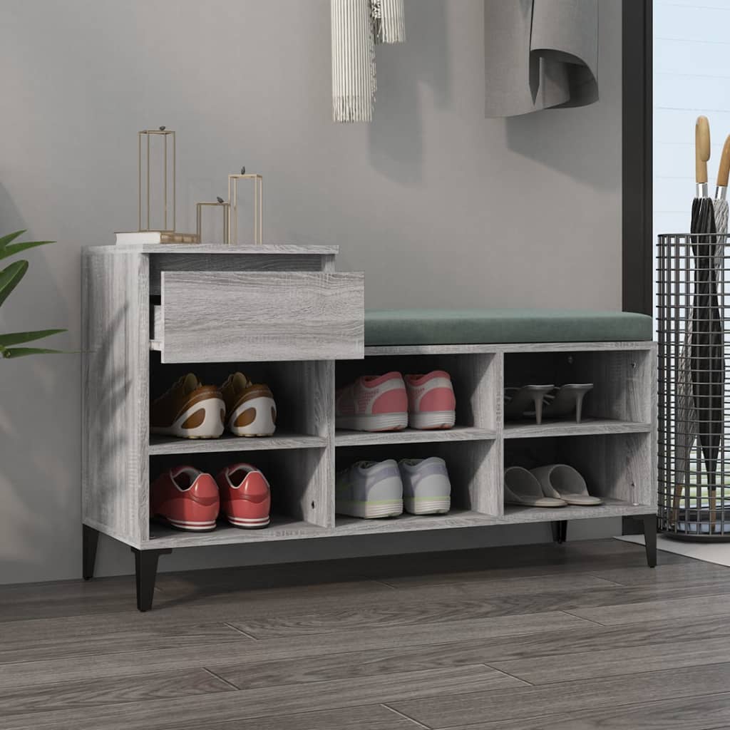 Shoe Cabinet Grey Sonoma 102x36x60 cm Engineered Wood