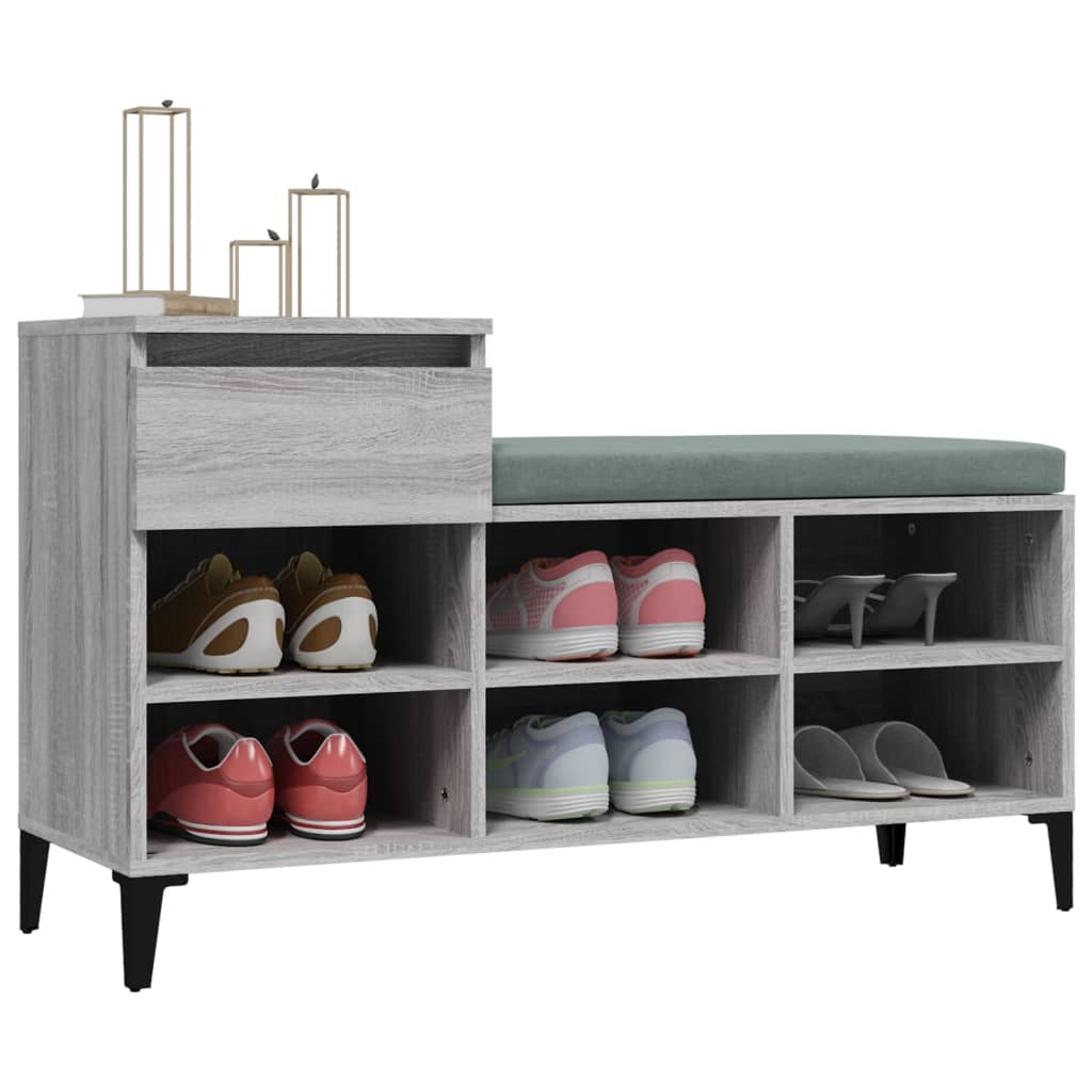 Shoe Cabinet Grey Sonoma 102x36x60 cm Engineered Wood