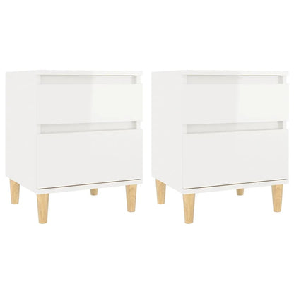 Bedside Cabinets 2 pcs High Gloss White 40x35x50 cm