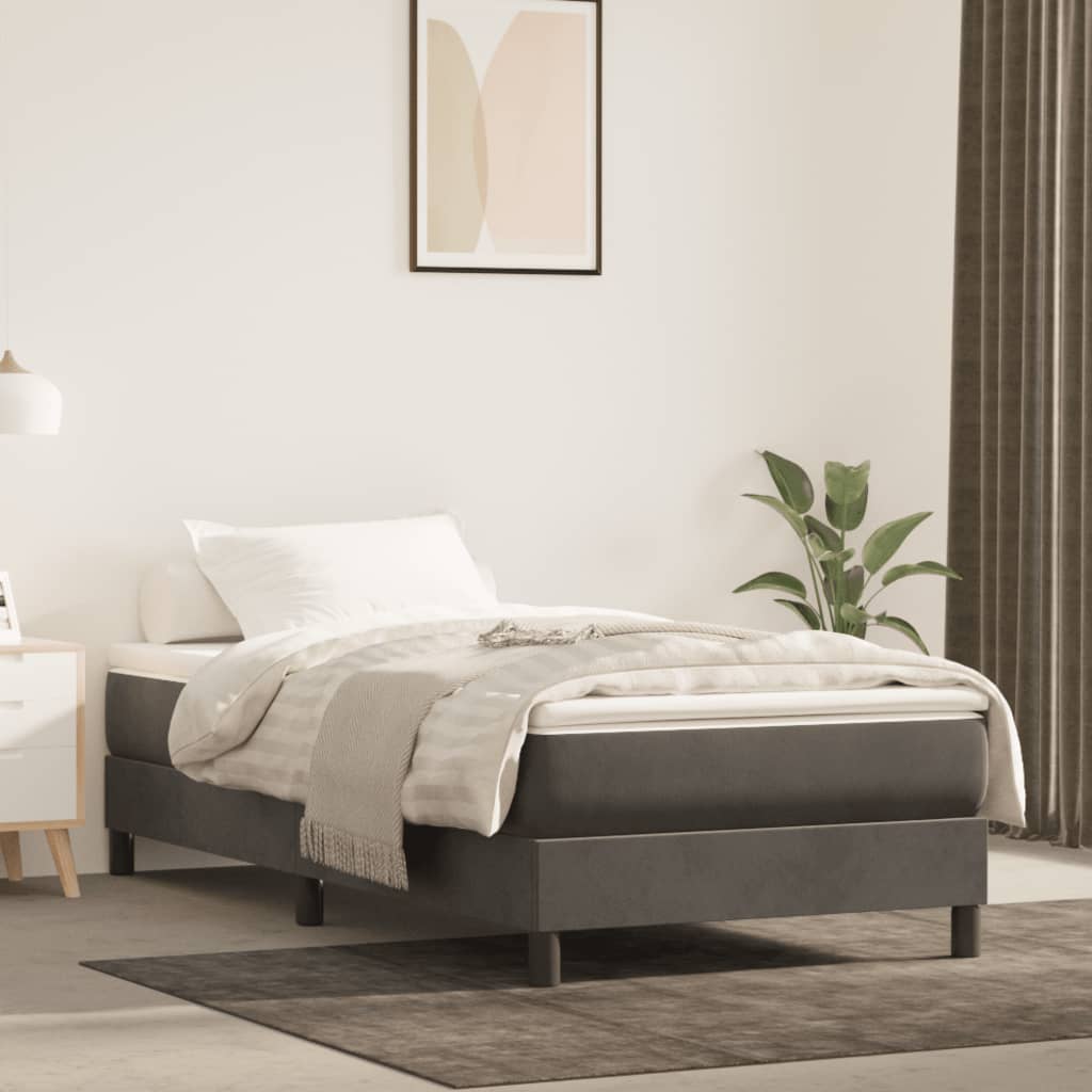 Bed Frame without Mattress Dark Grey Single Velvet (UK/IE/FI/NO only)