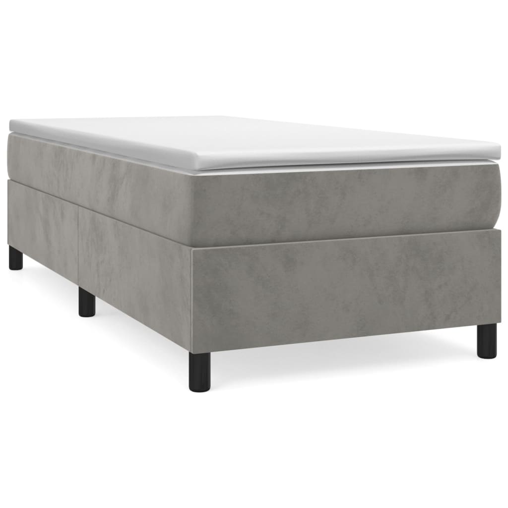 Bed Frame without Mattress Light Grey Single Velvet (UK/IE/FI/NO only)