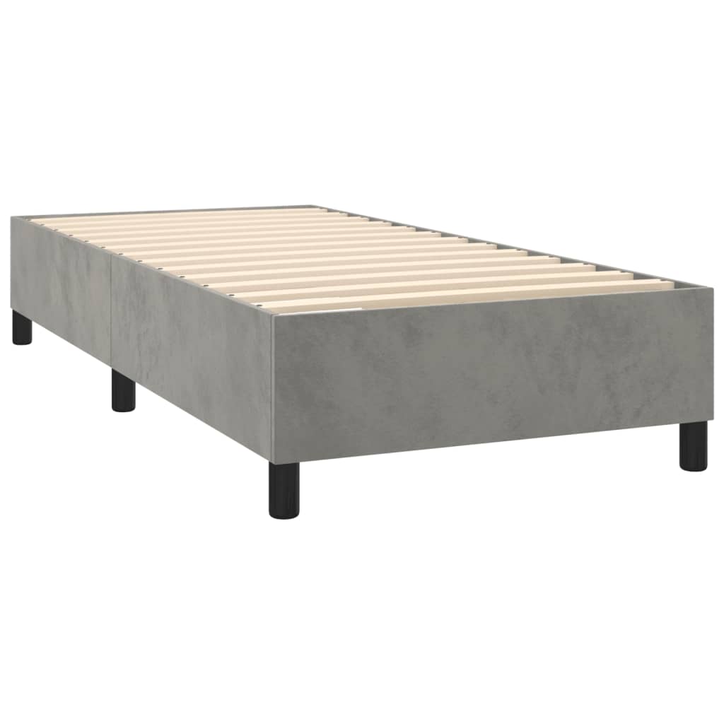 Bed Frame without Mattress Light Grey Single Velvet (UK/IE/FI/NO only)