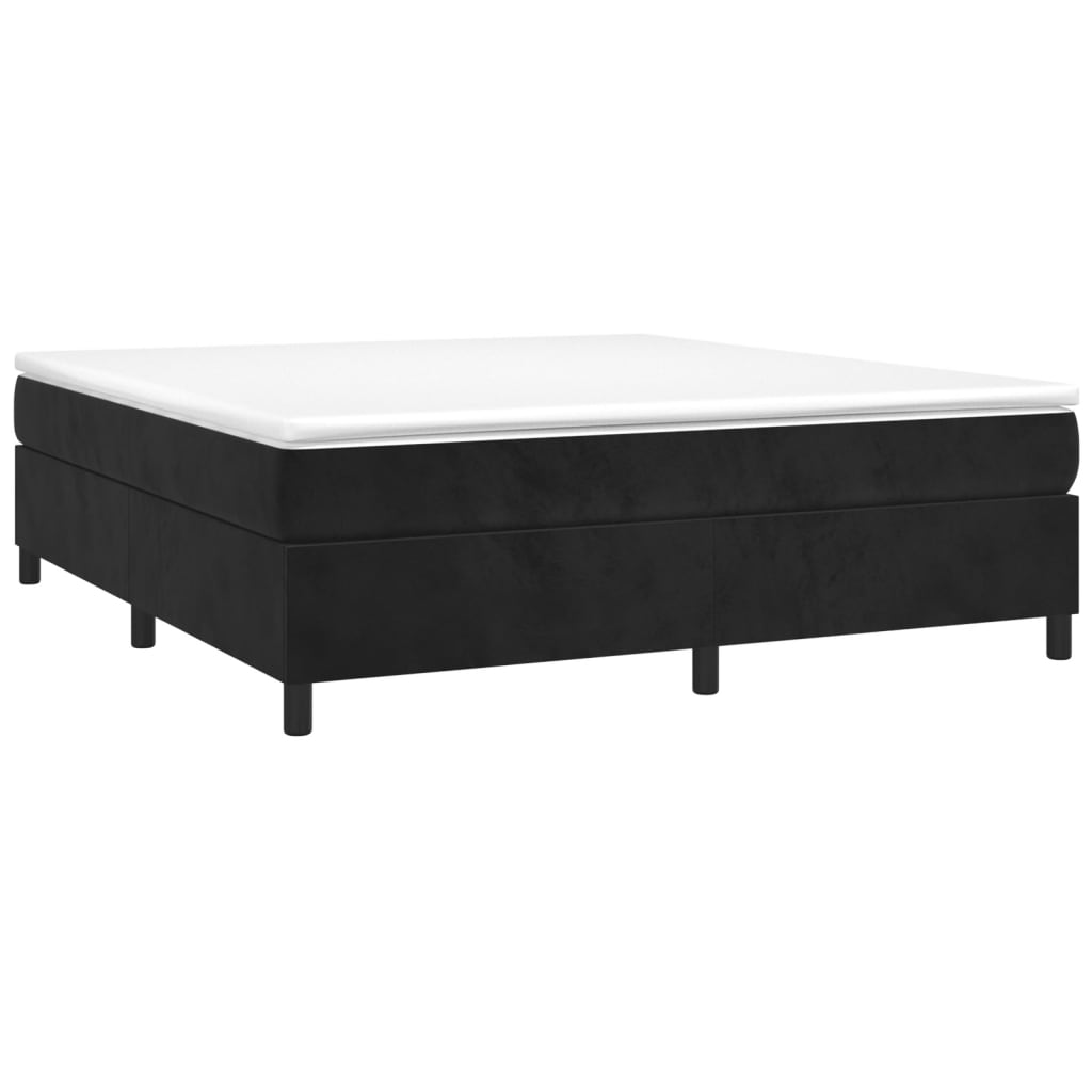 Box Spring Bed Frame Black 180x200 cm Super King Velvet