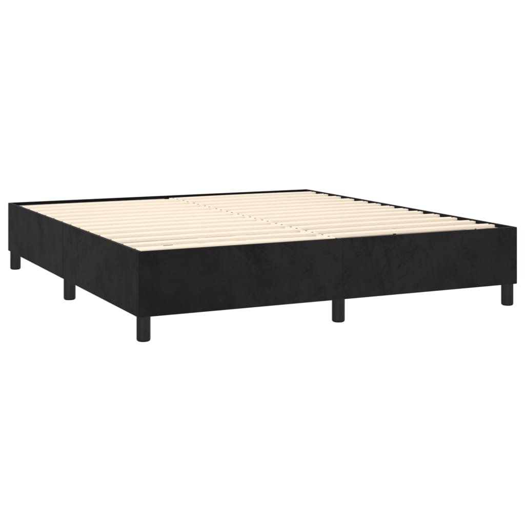 Box Spring Bed Frame Black 180x200 cm Super King Velvet