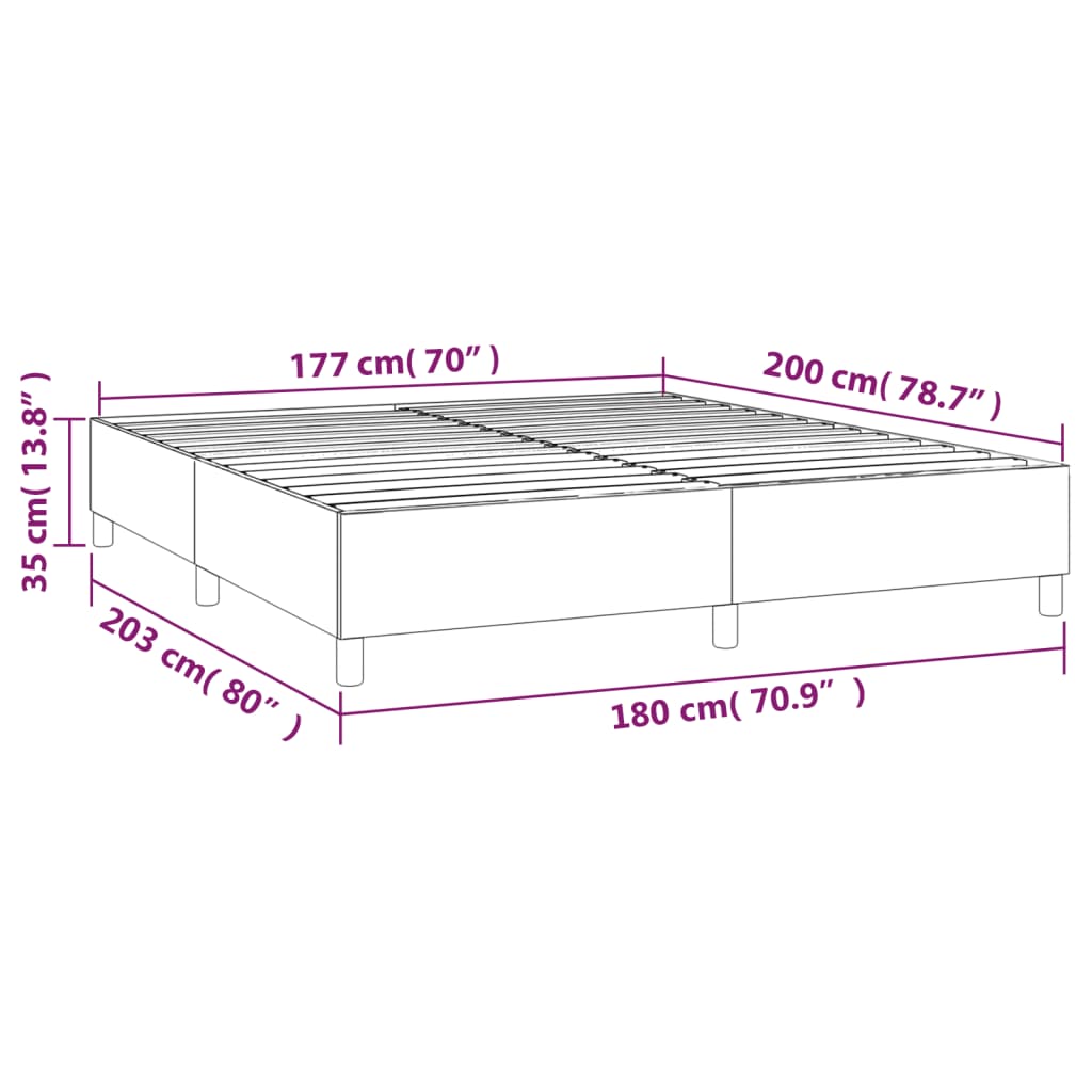 Box Spring Bed Frame Black 180x200 cm Super King Velvet