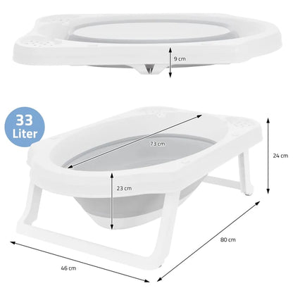 Bathroom Solutions Foldable Baby Bathtub White and Grey