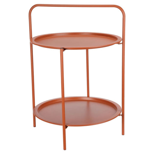 End Table Round 50x66 cm Matte Terracotta