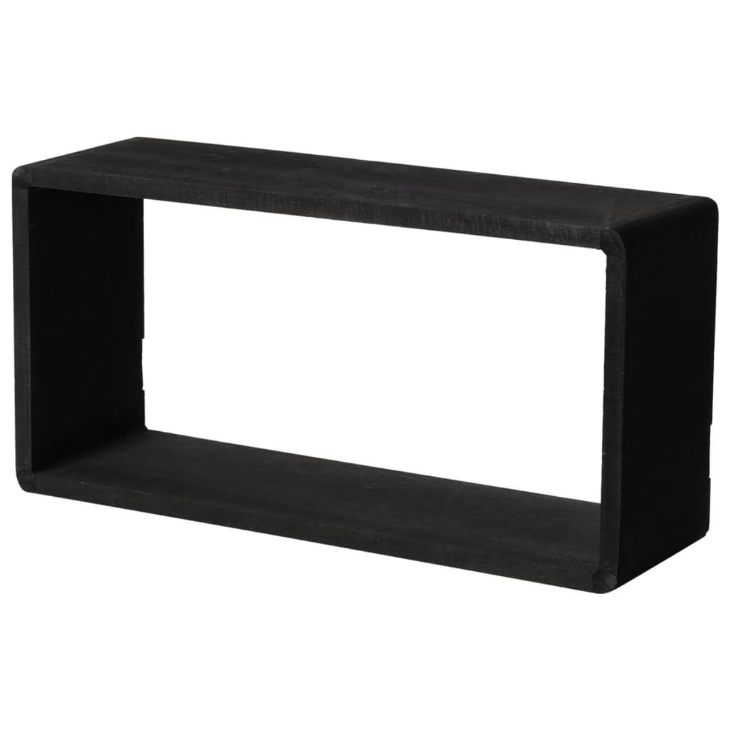 H&S Collection 3 Piece Wood Display Rack Set Black