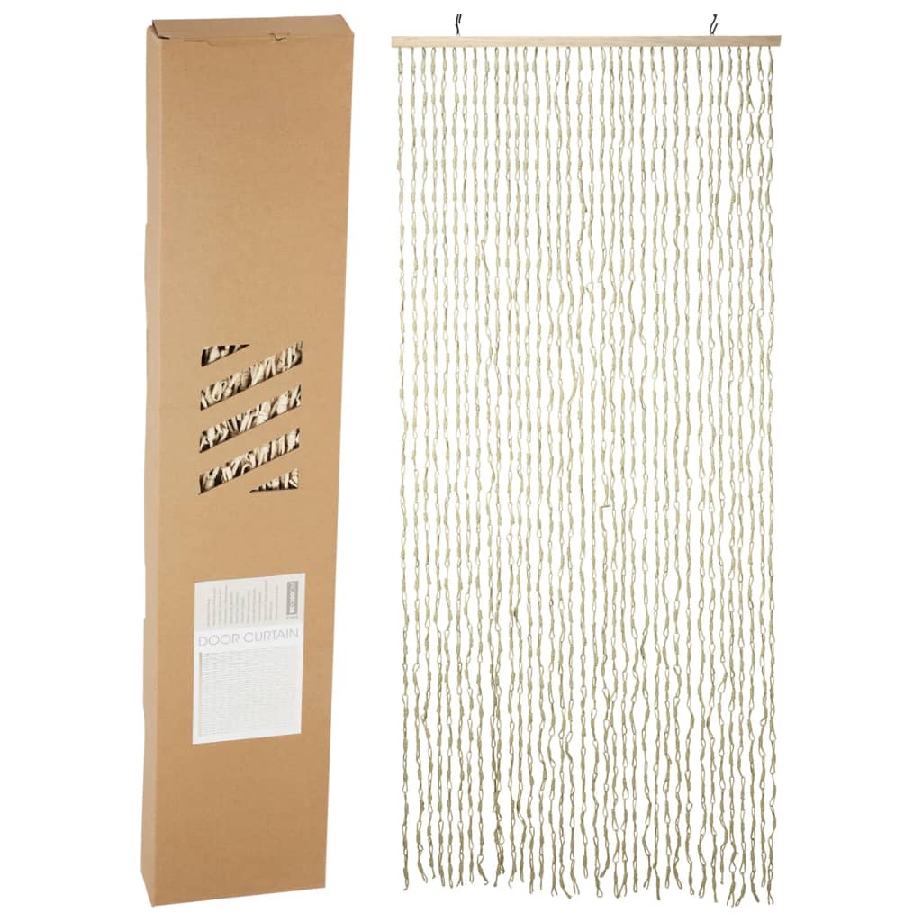 H&S Collection Door Curtain 90x200 cm Bamboo Natural