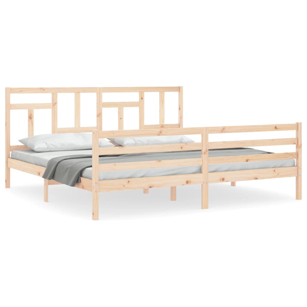 Bed Frame without Mattress Super King Size Solid Wood