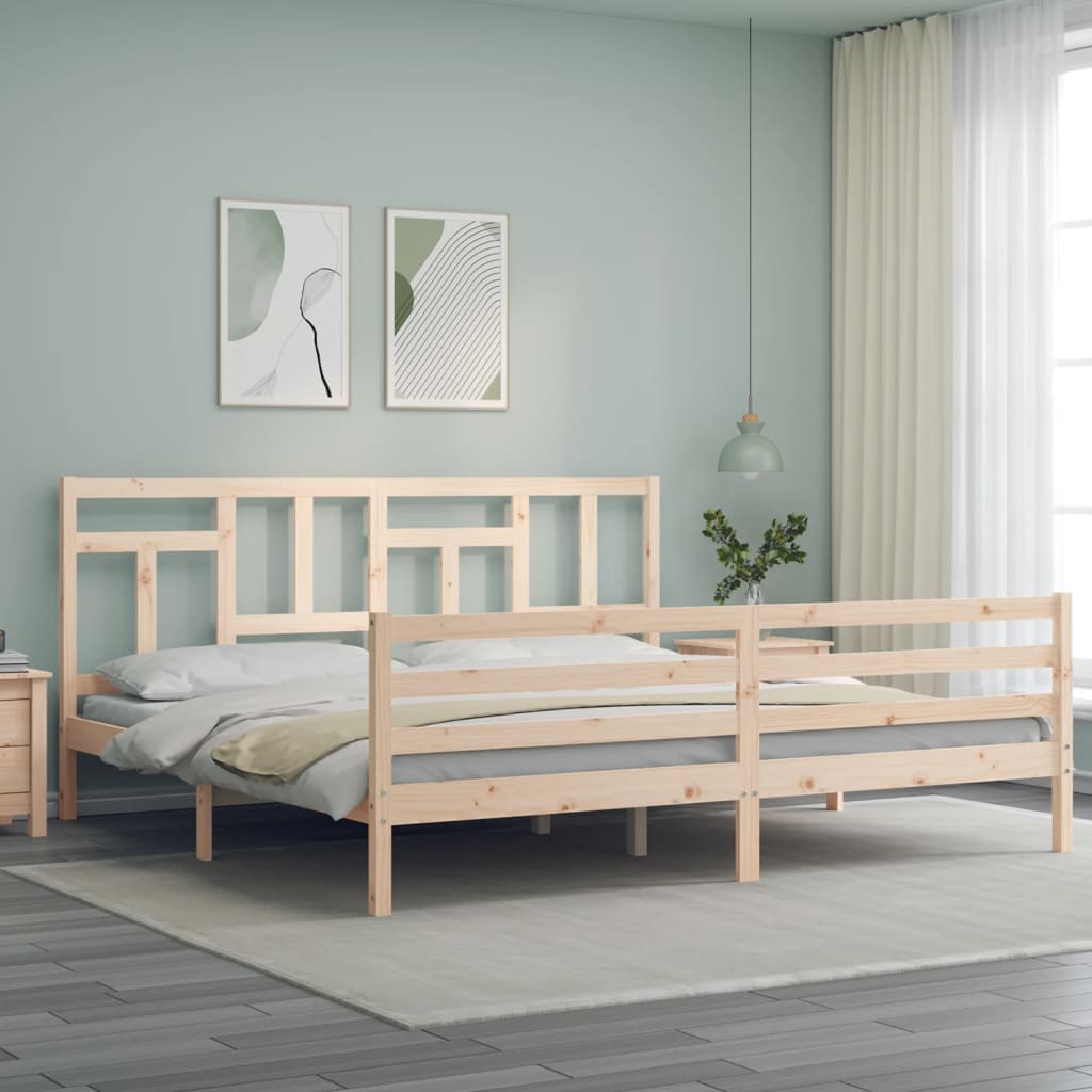 Bed Frame without Mattress Super King Size Solid Wood