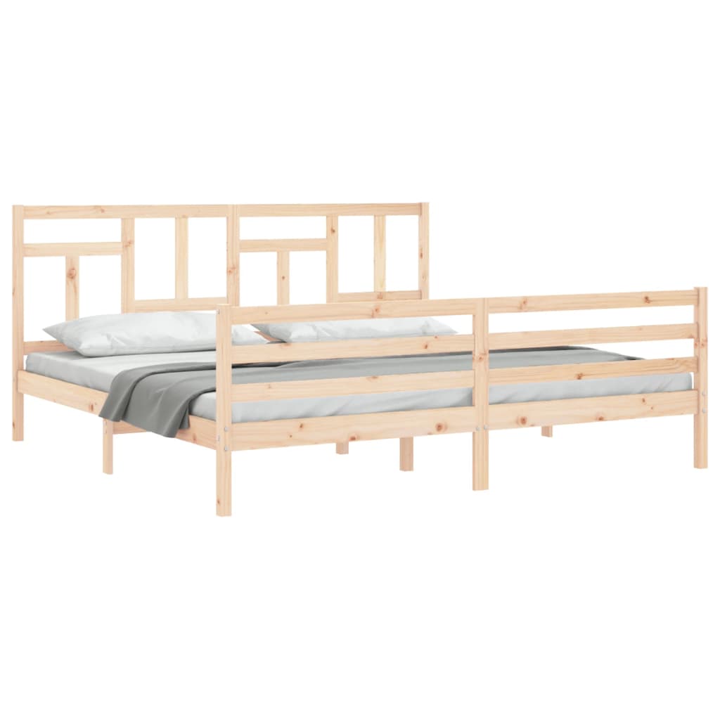 Bed Frame without Mattress Super King Size Solid Wood