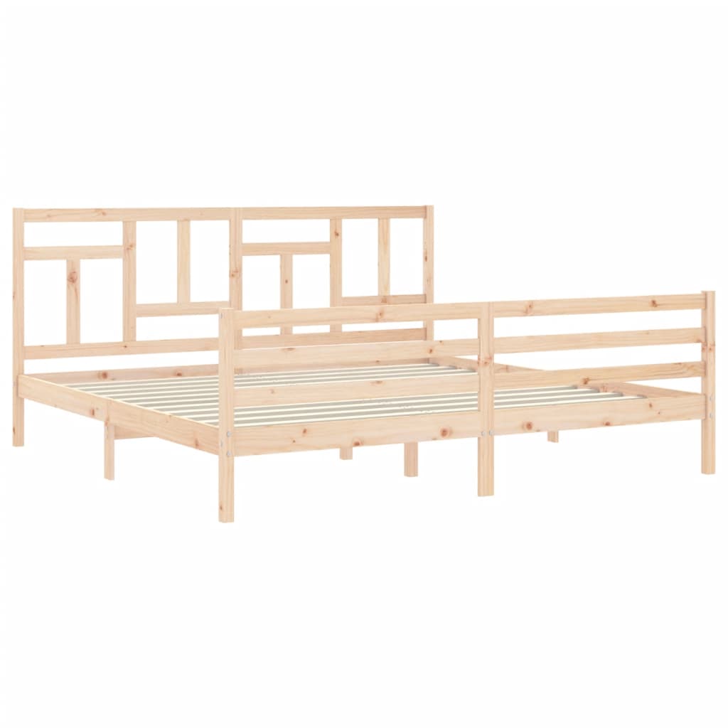 Bed Frame without Mattress Super King Size Solid Wood