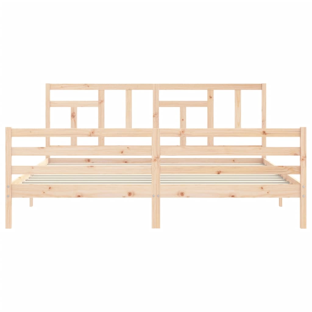 Bed Frame without Mattress Super King Size Solid Wood