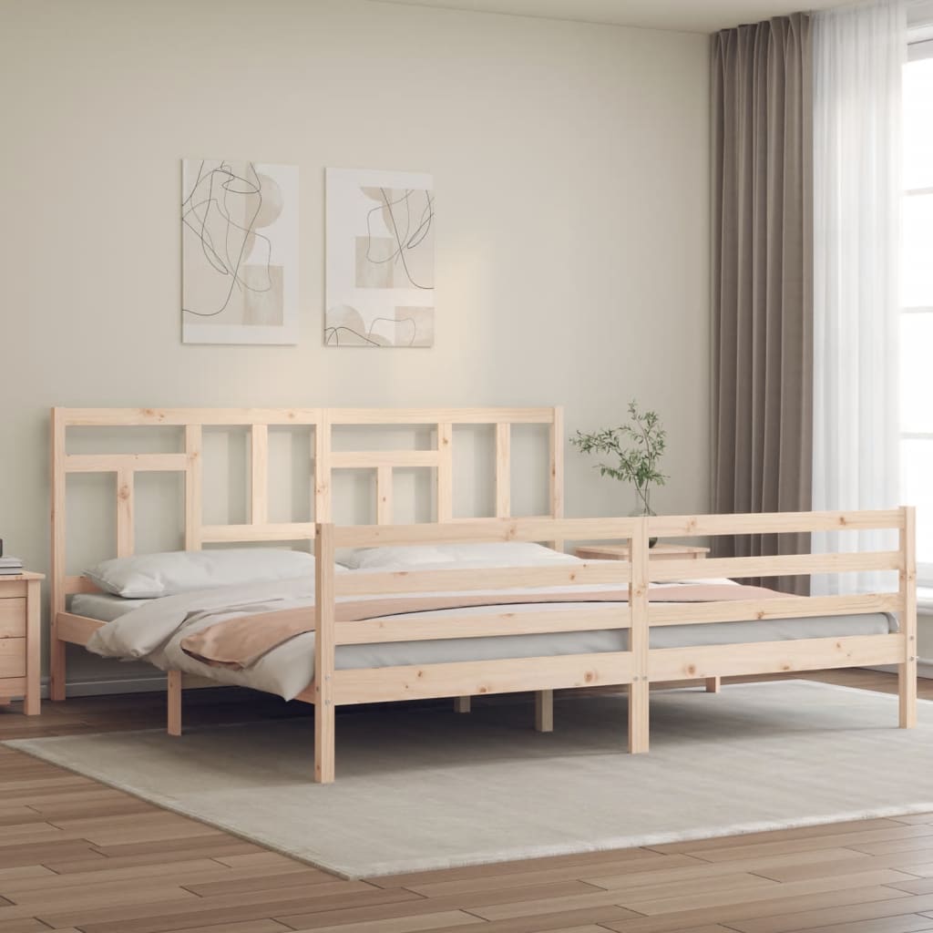 Bed Frame without Mattress Super King Size Solid Wood