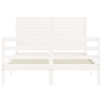 Bed Frame without Mattress White Small Double Solid Wood