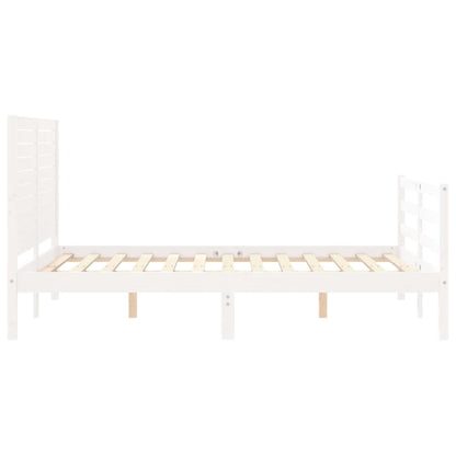 Bed Frame without Mattress White Small Double Solid Wood