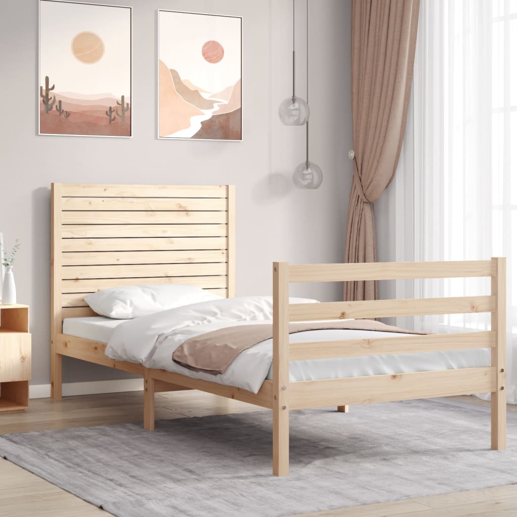 Bed Frame without Mattress 100x200 cm Solid Wood