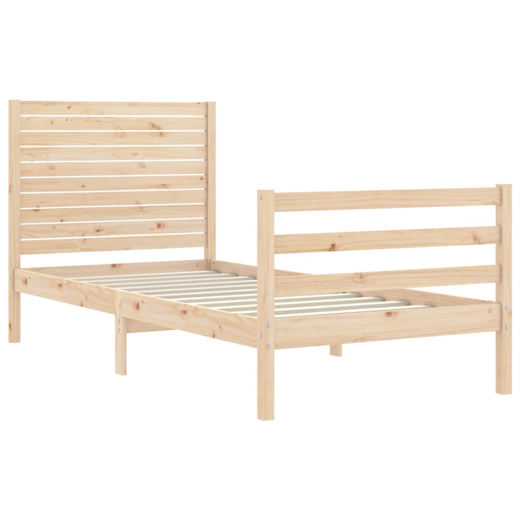 Bed Frame without Mattress 100x200 cm Solid Wood