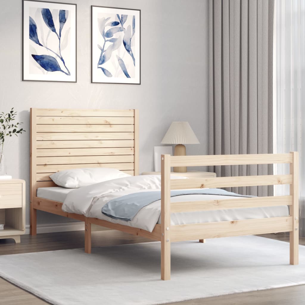 Bed Frame without Mattress 100x200 cm Solid Wood