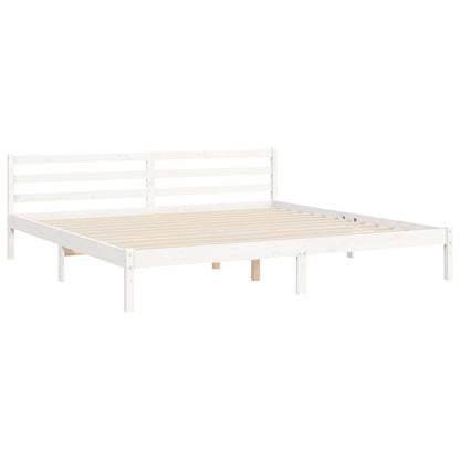 Bed Frame without Mattress White 200x200 cm Solid Wood