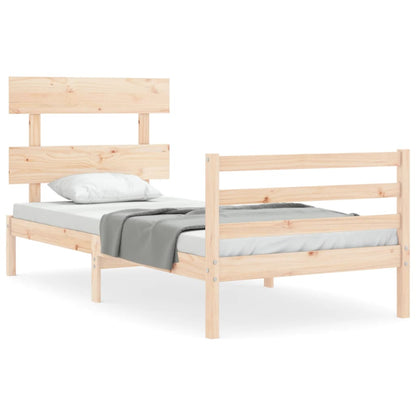 Bed Frame without Mattress Single Solid Wood