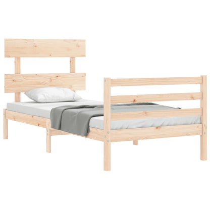 Bed Frame without Mattress Single Solid Wood