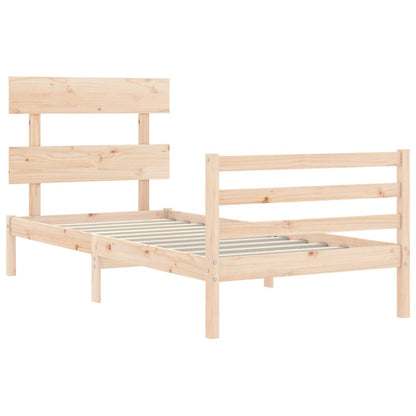 Bed Frame without Mattress Single Solid Wood