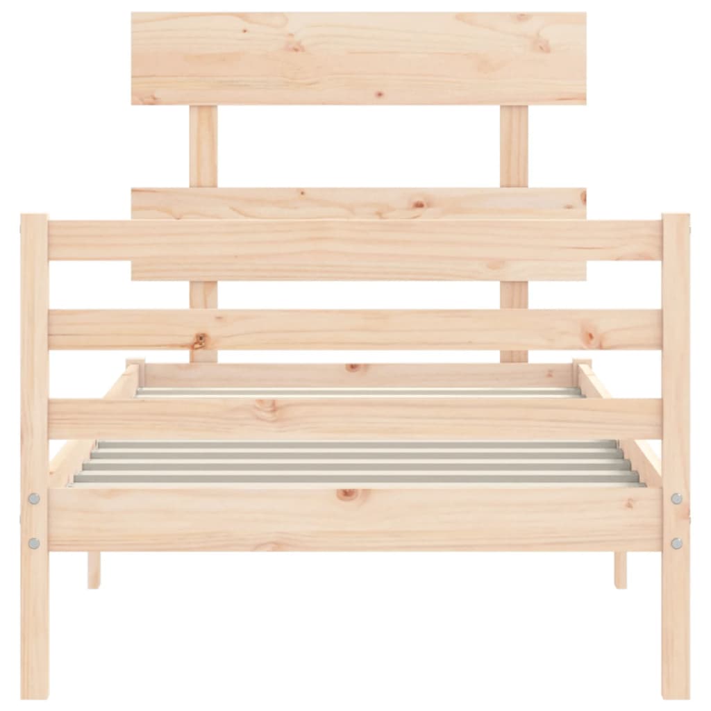 Bed Frame without Mattress Single Solid Wood