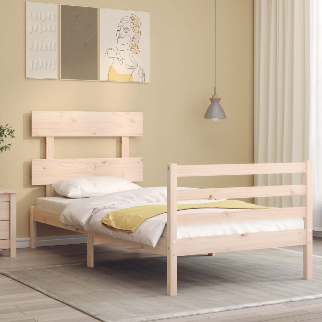 Bed Frame without Mattress Single Solid Wood