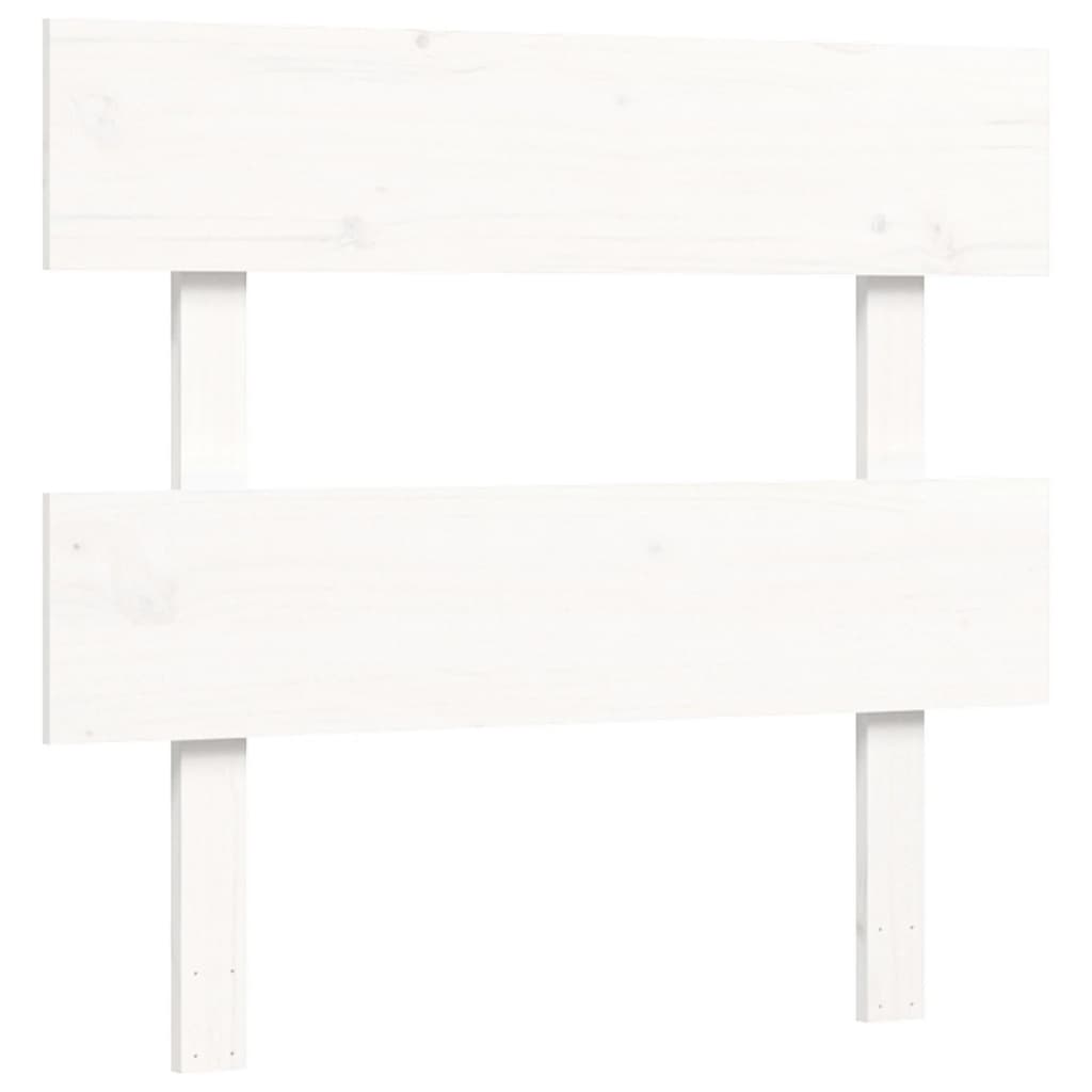 Bed Frame without Mattress White Single Solid Wood