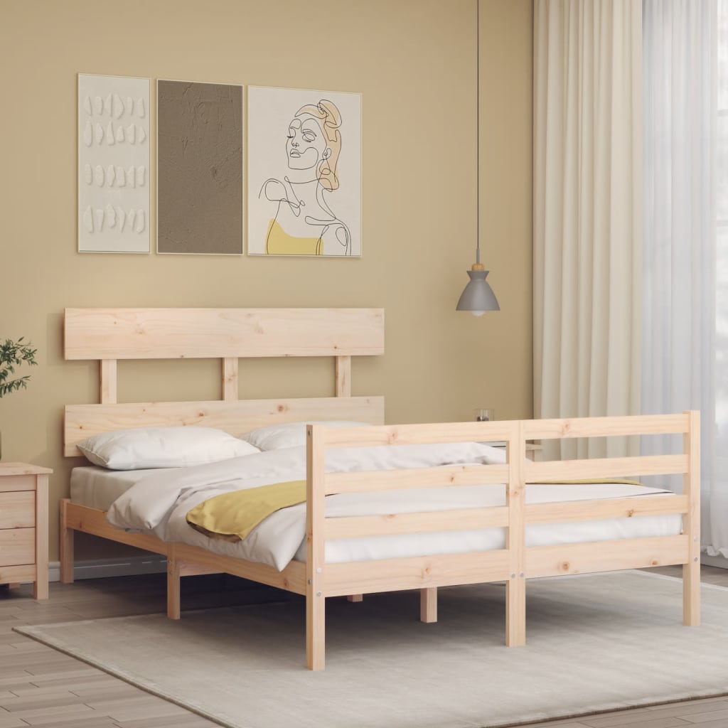 Bed Frame without Mattress Small Double Solid Wood