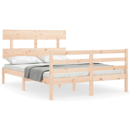 Bed Frame without Mattress Double Solid Wood