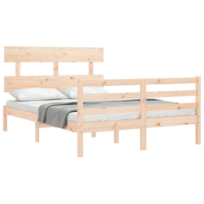 Bed Frame without Mattress Double Solid Wood