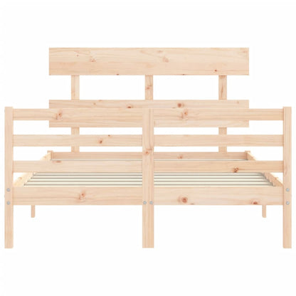 Bed Frame without Mattress Double Solid Wood