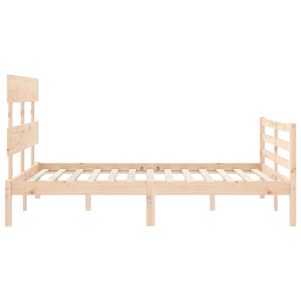 Bed Frame without Mattress Double Solid Wood