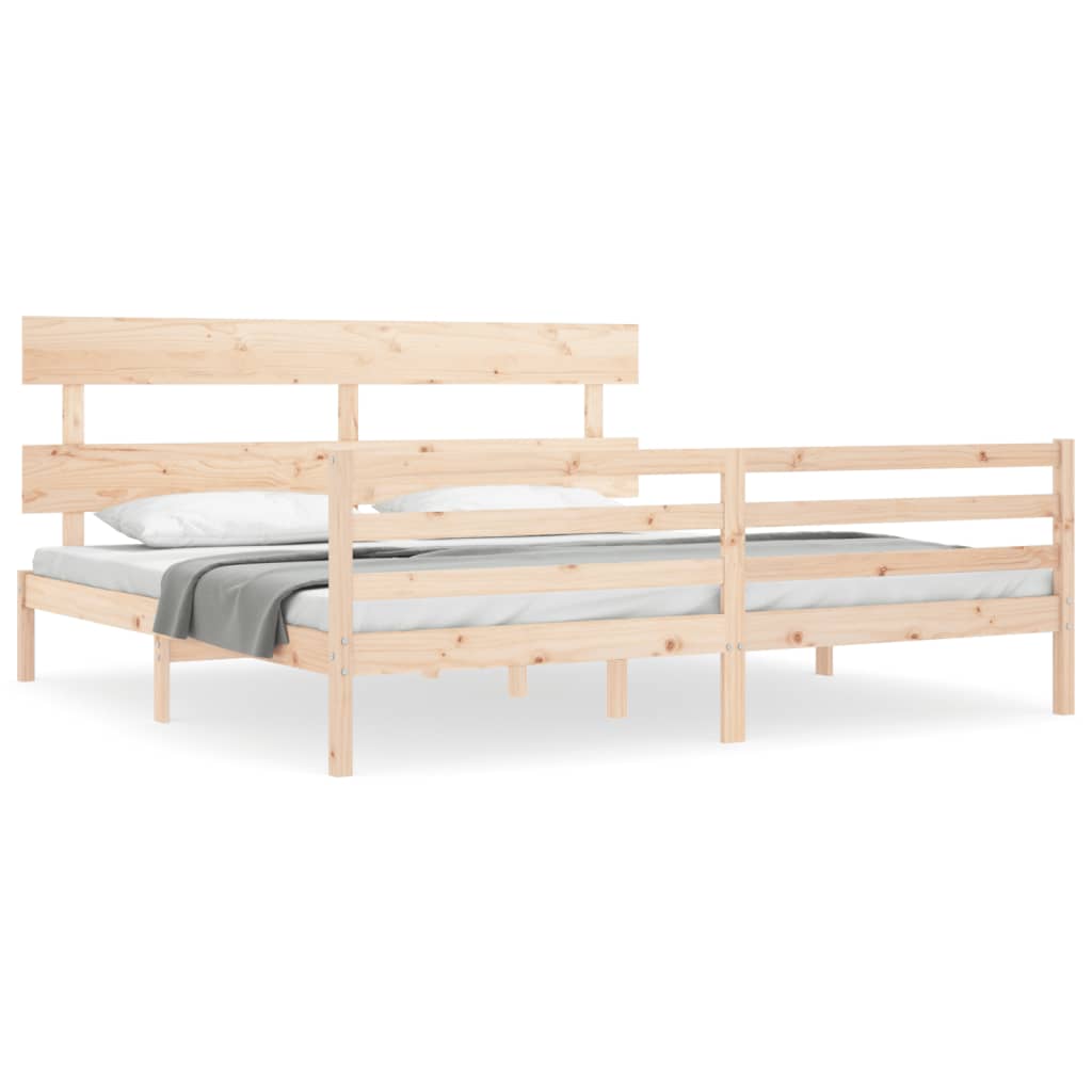 Bed Frame without Mattress Super King Size Solid Wood